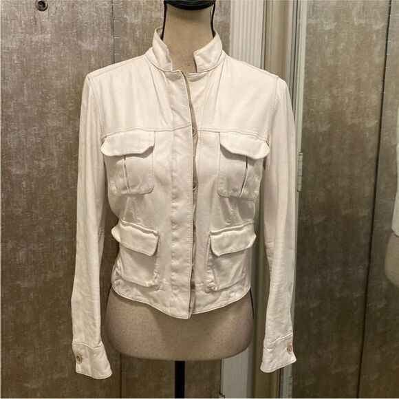 Brunello Cucinelli Women's genuine leather Cream Jacket, M - Picture 1 of 10